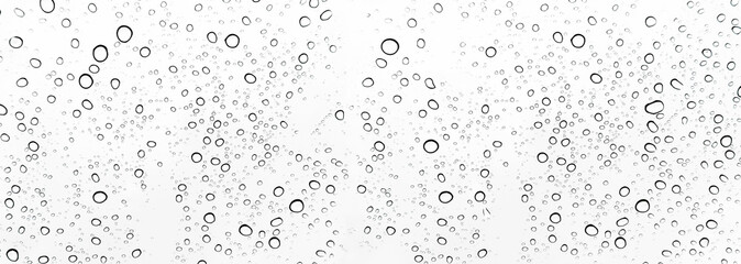 Rain drops on window glasses surface Natural Pattern of raindrops. Natural pattern of raindrops on white background for your design.