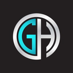 GH Initial logo linked circle monogram