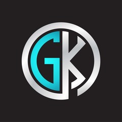 GK Initial logo linked circle monogram