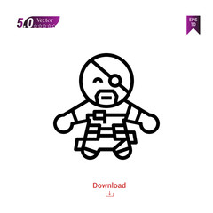 Outline superhero icon vector isolated on white background. Graphic design, material-design, superhero avatar icons, mobile application, logo, user interface. EPS 10 format vector