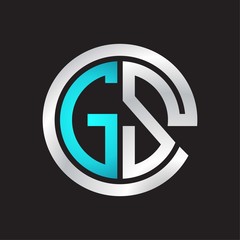 GS Initial logo linked circle monogram