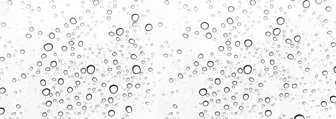 Rain drops on window glasses surface Natural Pattern of raindrops. Natural pattern of raindrops on white background for your design.