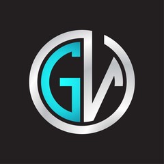 GV Initial logo linked circle monogram