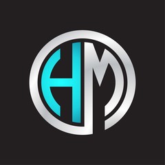 HM Initial logo linked circle monogram