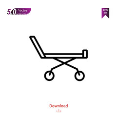 Outline stretcher icon. stretcher icon vector isolated on white background. Graphic design, material-design, healthcare icons, mobile application, logo, user interface. EPS 10 format vector