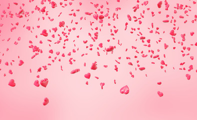Red falling hearts Valentine day background