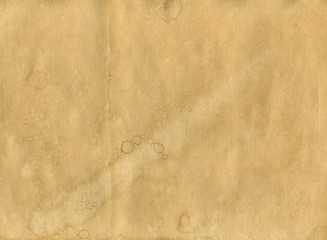 old crumpled paper, texture with spots and blots, background