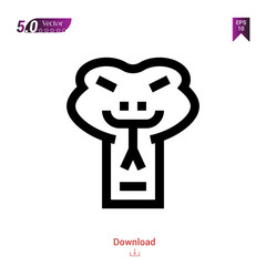Outline snake head icon vector isolated on white background. Graphic design, material-design, animal icons, mobile application, logo, user interface. EPS 10 format vector