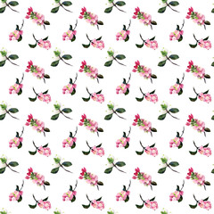 Seamless Christmas pattern winter berries watercolor illustration wrapping surface design bed linen fabric