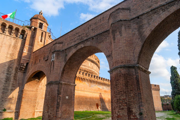 Fragment the Castel Sant'Angelo in Rome. The Mausoleum of Hadrian.