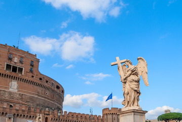 Fragment the Castel Sant'Angelo in Rome. The Mausoleum of Hadrian.