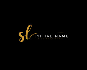 S L SL Initial handwriting logo vector. Hand lettering for designs.