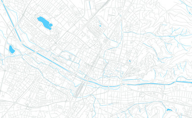 Obraz premium Freiburg im Breisgau, Germany bright vector map