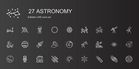 astronomy icons set