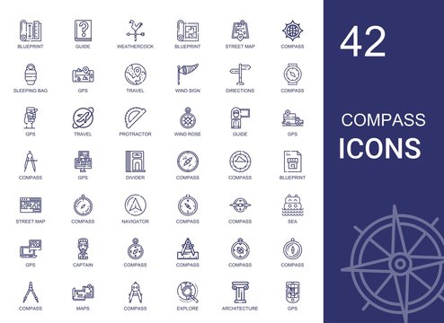 compass icons set