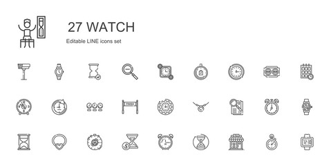 watch icons set