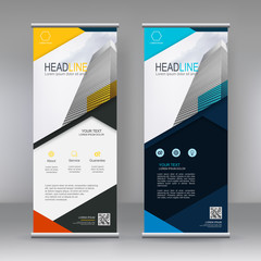 Vertical banner stand template design. can use for brochure flyer, covers ,infographics ,vector abstract geometric background, modern x-banner and flag-banner advertising design element