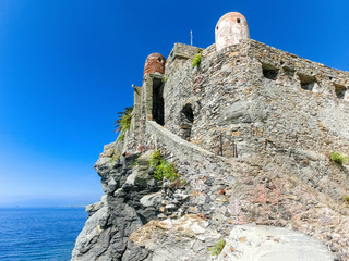 Middle age fortress Castello Dragone in Camogli, Italy