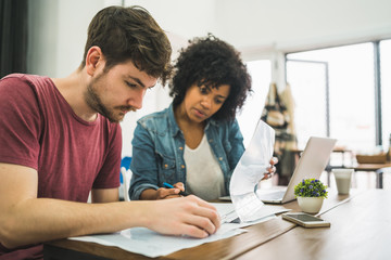 Obraz premium Creative designers working in a project together.