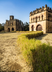 Fototapeta premium Fasil Ghebbi is the remains of a fortress-city within Gondar, Ethiopia