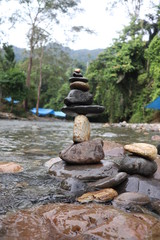 Rock Balancing in the river