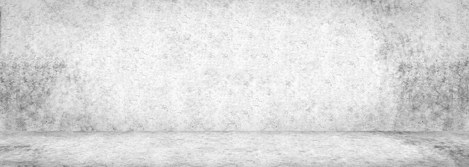 Blank concrete wide dark wall texture background.Wide Concrete with floor panorama for Composing.