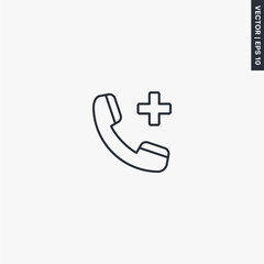 Fototapeta premium Emergency call, linear style sign for mobile concept and web design
