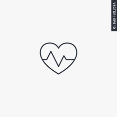 Heartbeat, linear style sign for mobile concept and web design