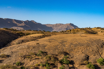 landscape in the highlands of Lalibela, Ethiopia