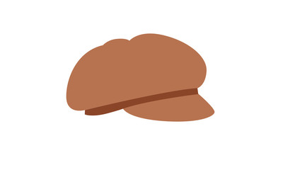 brown flat cap icon line logo design illustration