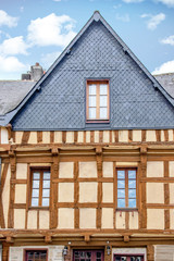 Auray, Quartier de Saint-Goustan. Maisons à colombages. Morbihan. Bretagne	