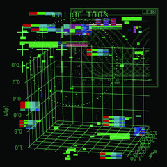 Abstract technology background with User Interface or HUD elements.