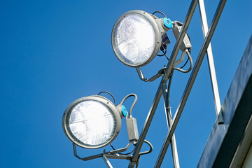 football stadium spotlights