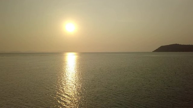 Sunset Tongkrut 2 - Sunset Tongkrut bech koh samui island Thailand - Drone flight out over ocean