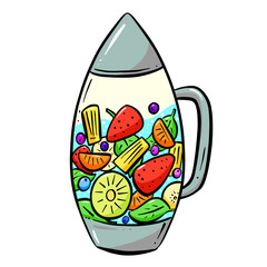 Fresh Fruit Blender Juicer Machine Appliance Cartoon Illustration
