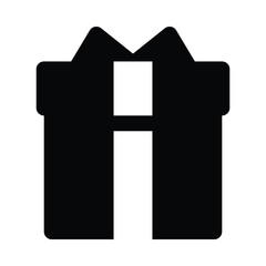 Gift box silhouette logo icon image vector.