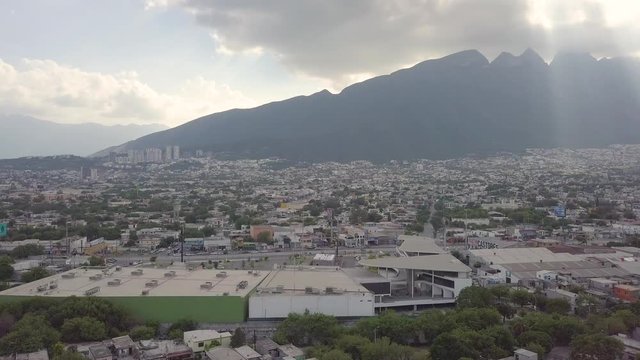 Slow Rotating LTR Pan Shows Aerial View of Entirety of Cerro de las Mitras and Monterrey Mexico