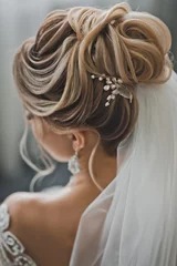 Fotobehang Wedding hairstyle as a work of art 2478. © alenazamotaeva
