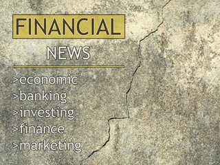 wall background with the inscription financial news.