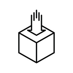 Download box icon. arrow down icon. download line symbol.