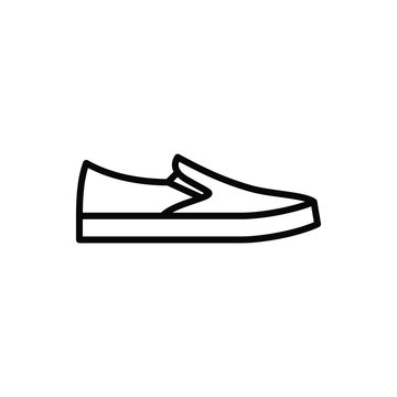 Outline slip on shoes icon. simple and clean slip on shoes logo.