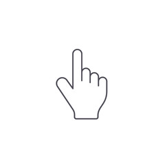 Click icon, finger cursor symbol vector flat line illustration