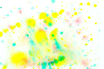 Obraz premium Multi color watercolor on white background.The color splashing in the paper.It is a hand drawn. For text, element for decoration.