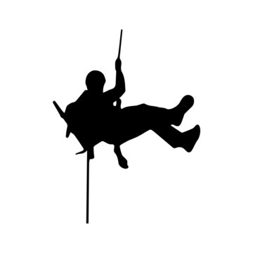 abseil from a mountain clipart