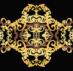 Exquisite baroque design, rococo design, suitable for textile clothing and wallpaper design