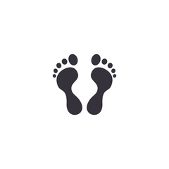 Footprint icon, foot print symbol. Vector isolated flat foot step illustration