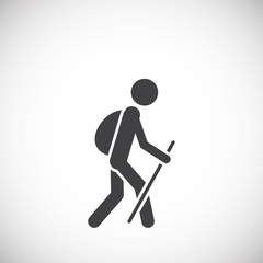 Obraz premium Camping icon on background for graphic and web design. Creative illustration concept symbol for web or mobile app.