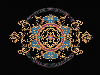 Exquisite baroque design, rococo design, suitable for textile clothing and wallpaper design