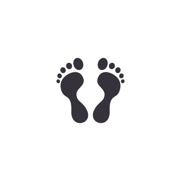 Footprint icon, foot print symbol. Vector isolated flat foot step illustration