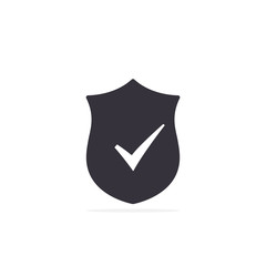 Shield with checkmark symbol Vector isolated flat icon